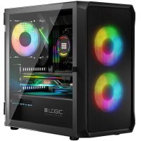 Корпус LogicConcept PORTOS MESH+GLASS ARGB fans 3x120mm BLACK без БЖ mATX (AM-PORTOS-10-0000000-0002)