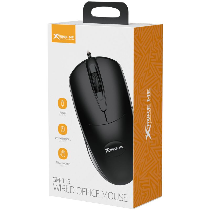 Мишка XTRIKE ME , USB, 1200dpi., 3кн., чорна (GM-115)