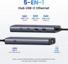 Док станція USB3.2 Type-C --> RJ45 (1000M)/USB-Ax1, 3.2/USB-Ax1, 2.0/2xUSB-C 3.2/ PD CM512 сірий (45320)