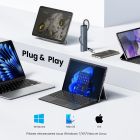 Док станція USB3.2 Type-C --> RJ45 (1000M)/USB-Ax1, 3.2/USB-Ax1, 2.0/2xUSB-C 3.2/ PD CM512 сірий (45320)
