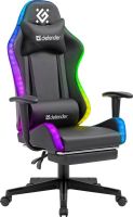 Крісло ігрове Defender Watcher, 60мм, Клас 4, RGB ПУ, чорне (64334)