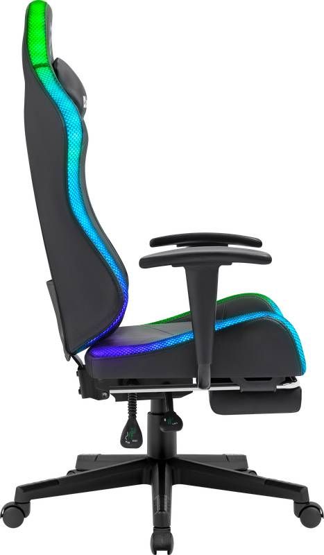 Крісло ігрове Defender Watcher, 60мм, Клас 4, RGB ПУ, чорне (64334)