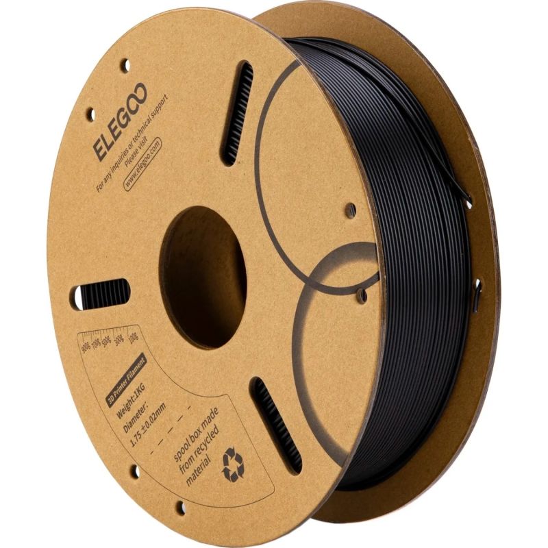 Пластик (Filament) ELEGOO PLA 1кг, 1.75мм, чорний (50.203.0038)