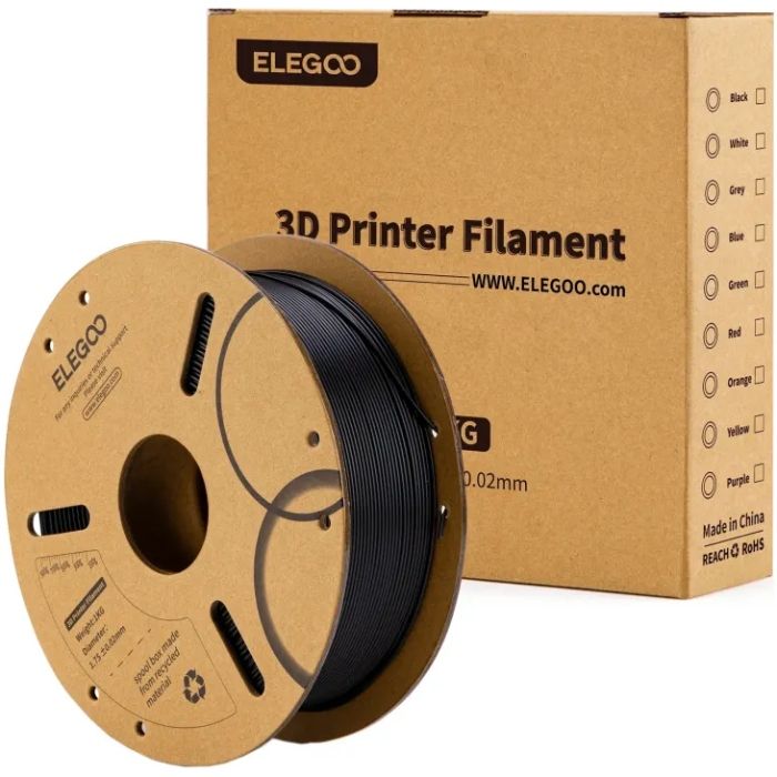 Пластик (Filament) ELEGOO PLA 1кг, 1.75мм, чорний (50.203.0038)