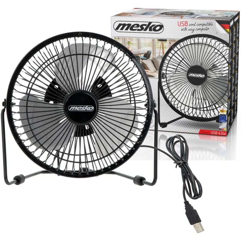 Вентилятор Mesko MS 7322 настільний/ USB/ 4,5Вт/ D=15см/ чорний (MS7322)