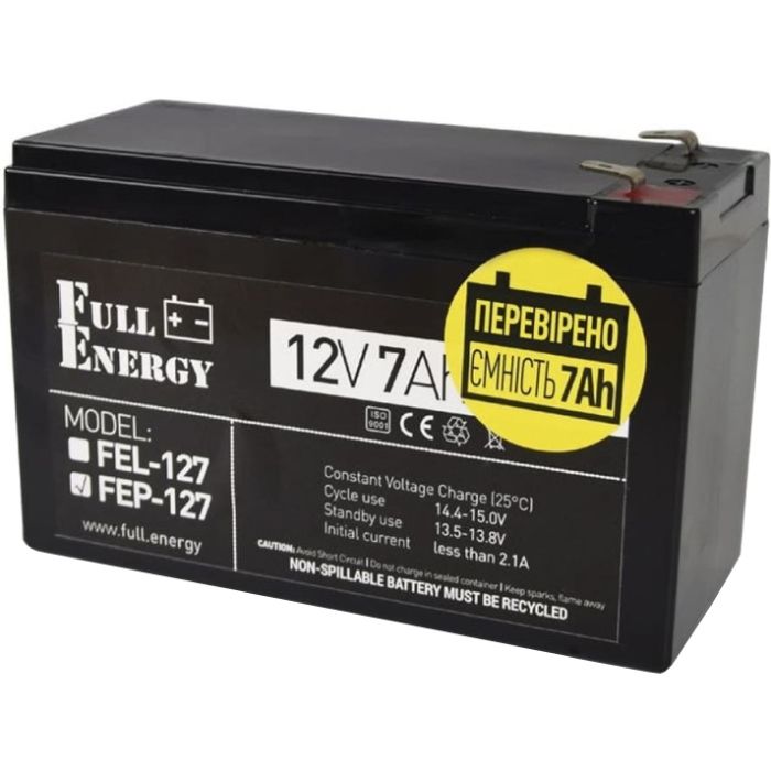 Акумуляторна батарея Full Energy 12V-7.0Ah, AGM (FEP-127)