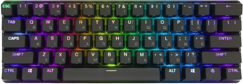 Клавіатура ігрова SteelSeries Apex Pro Mini WL HyperMagnetic Switches, OmniPoint 2.0, OLED (64842)