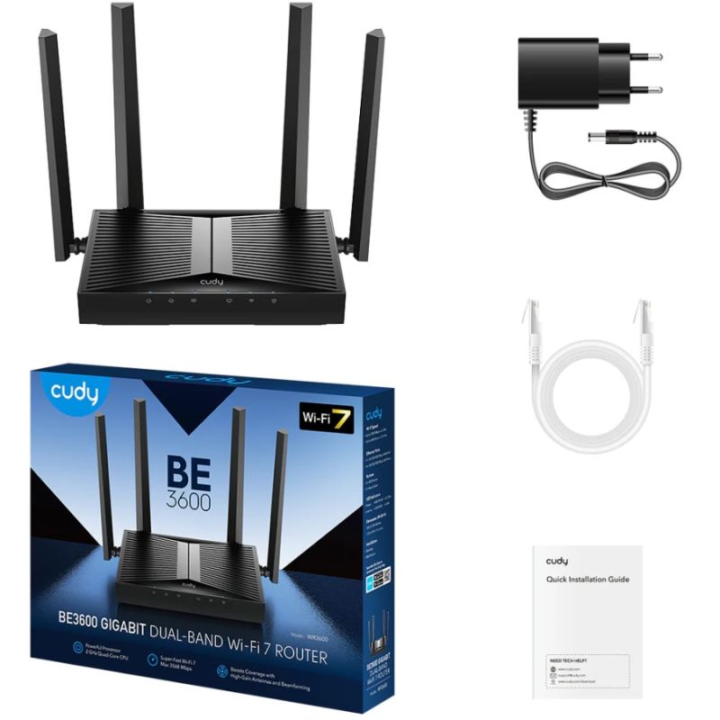Маршрутизатор Cudy , BE3600 Gigabit Wi-Fi 7 Router (WR3600)