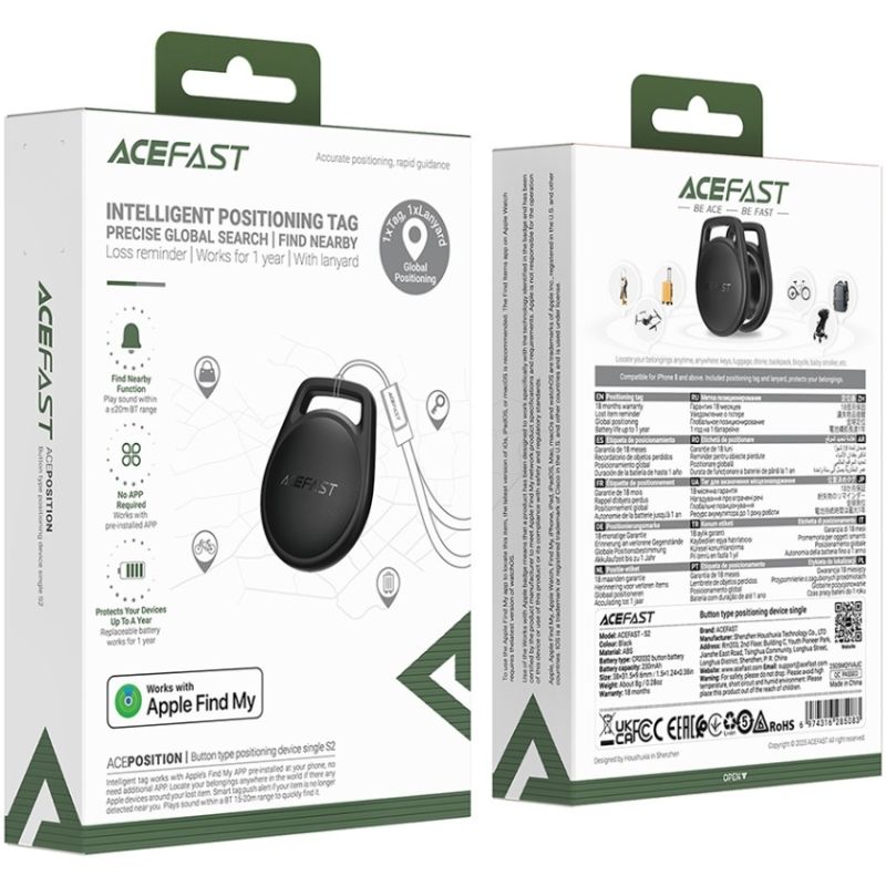 Трекер AceFast S2 button type positioning device single (6974316285083)