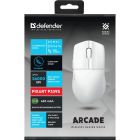 Мишка Defender Arcade GM-381, бездротова, Bluetooth+2.4 ГГц, ігрова, 6 кн. 26000 dpi, 400mAh, біла (52382)
