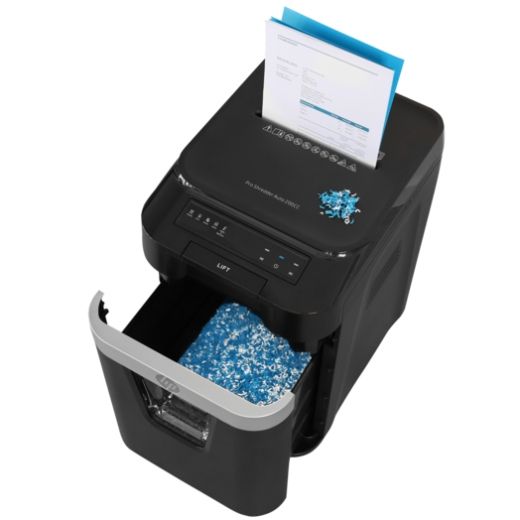 Знищувач документів HP Pro Shred Auto 200CC, CrossCut Paper Shredder, A4, 80g х 10 л.,4*20, 32л.,P-4 (2820)
