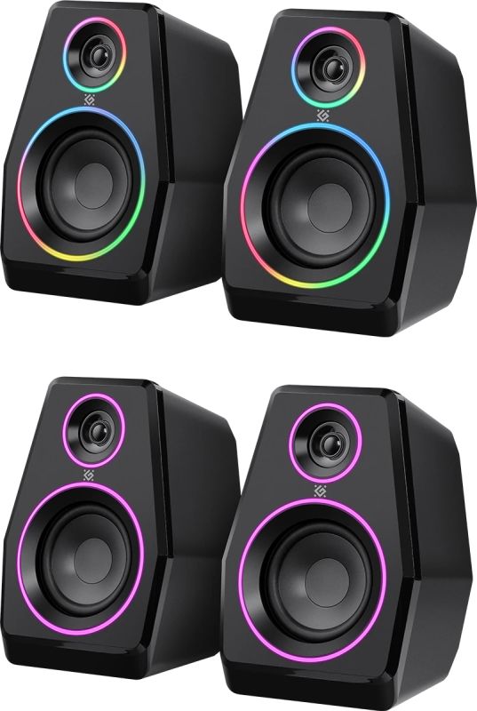 Акустична система 2.0 Defender Solar 10, 10Вт, Bluetooth, RGB підсвітка, USB, чорна (65940)