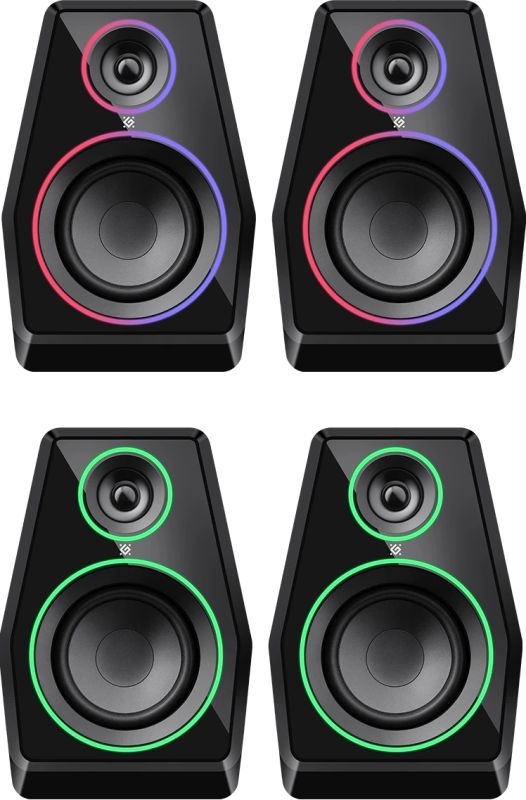 Акустична система 2.0 Defender Solar 10, 10Вт, Bluetooth, RGB підсвітка, USB, чорна (65940)