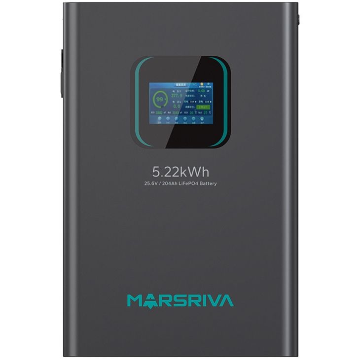 Акумуляторна батарея Marsriva LiFePO4, 25.6V/204Ah, 5.22KWH, настінний (MR-LFP24-200-WMD)