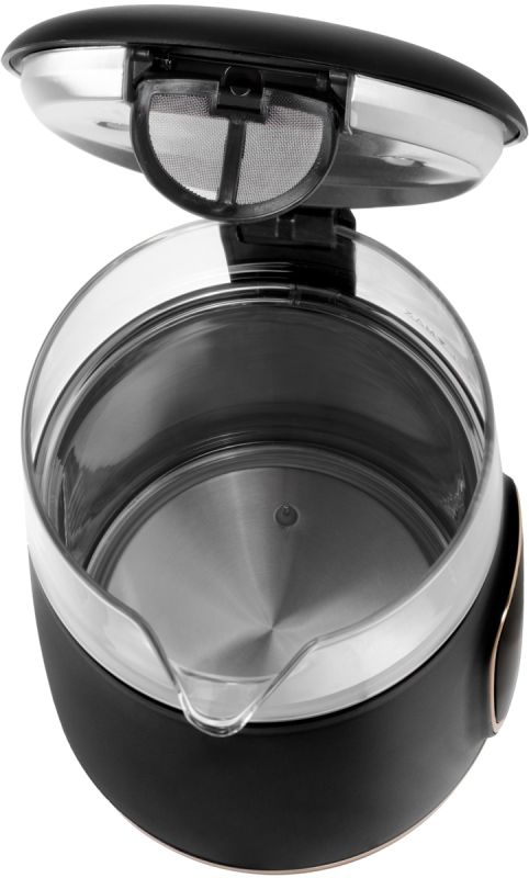Електрочайник Adler AD 1305 black gold 1850-2200Вт/ 1.7л/ скло/ встановлення температури/ (AD1305BG)