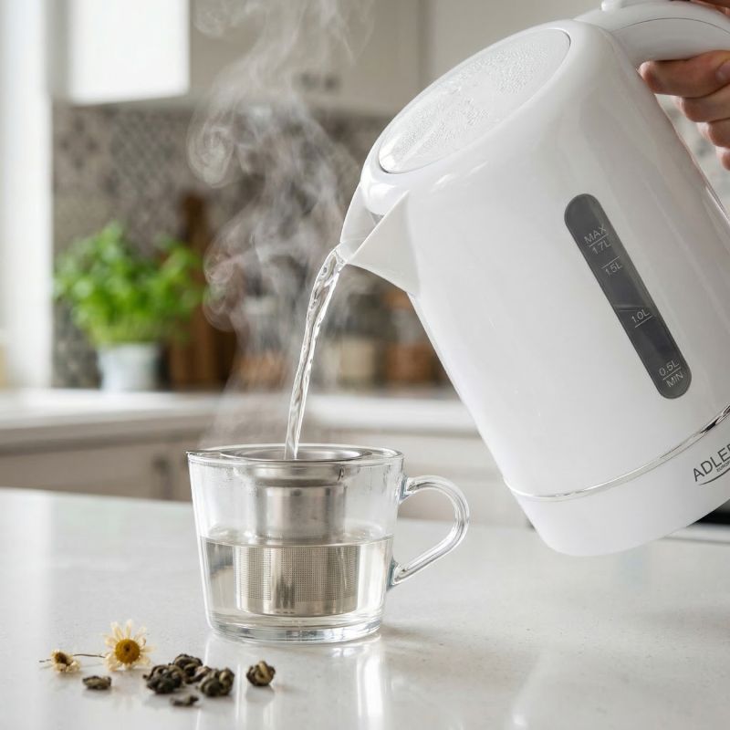 Електрочайник Adler AD 1385 white 2200Вт/ 1.7л/ пластик/ автовимкнення/ білий (AD1385W)