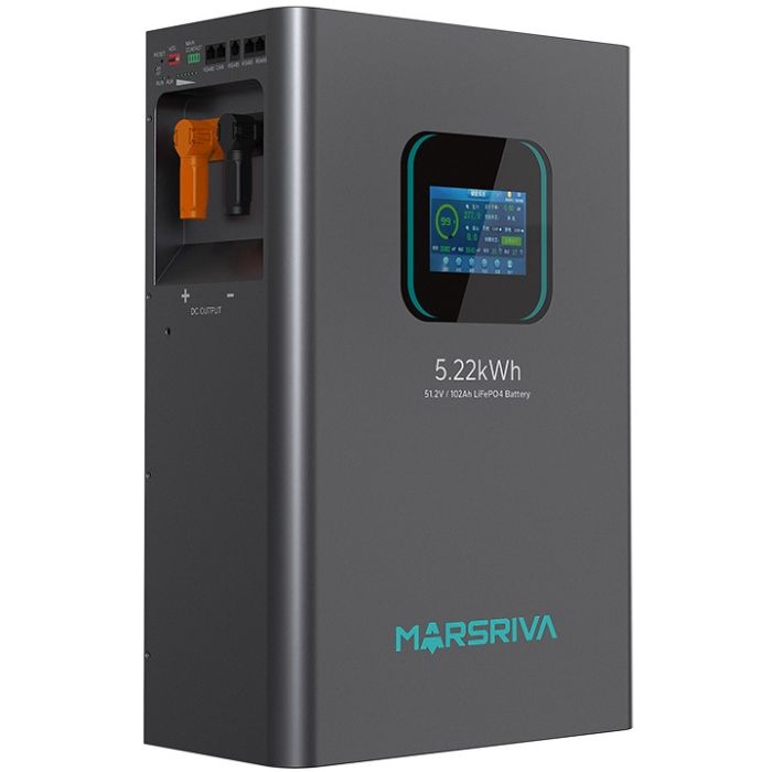 Акумуляторна батарея Marsriva LiFePO4, 51.2V/102Ah, 5.22KWH, настінний (MR-LFP48-100-WMD)