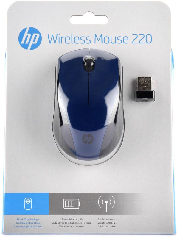 Мишка бездротова HP 220, 3 кн., 1600 dpi, синя (7KX11AA)