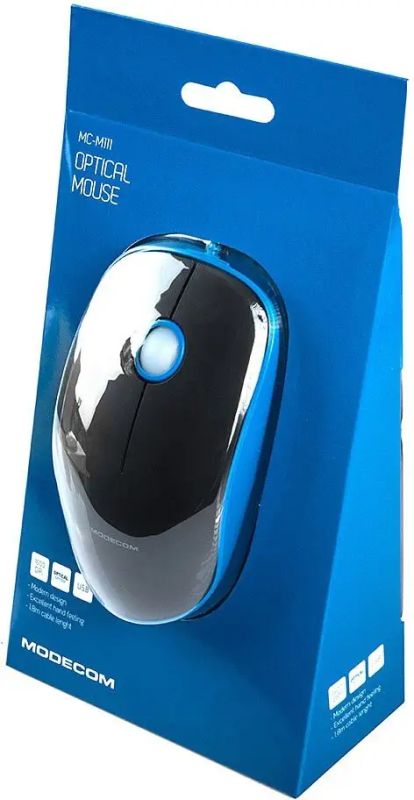 Мишка Modecom MC-M111, 3кн., 1600dpi, чорно-синя (M-MC-M111-140)