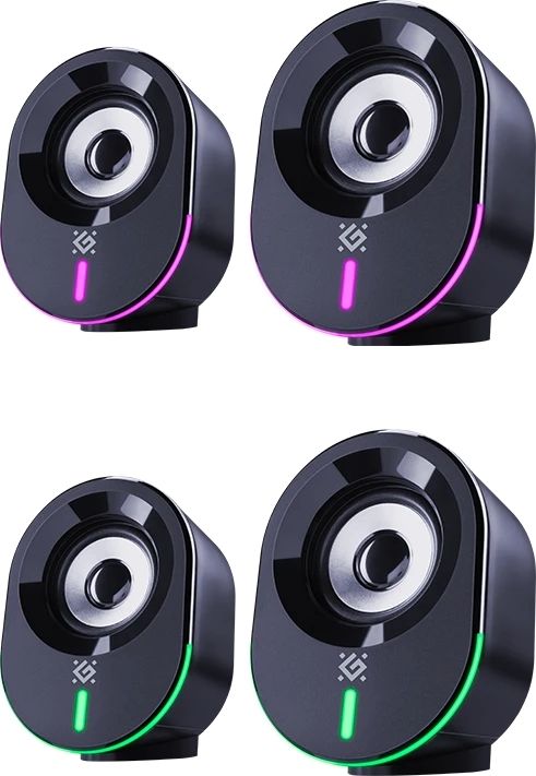 Акустична система 2.0 Defender Solar 8, 10Вт, Bluetooth, RGB підсвітка, USB, чорна (65938)