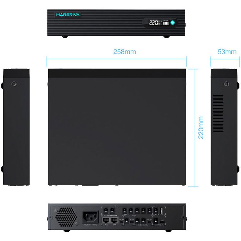 ДБЖ Marsriva DC Router UPS KP9 Pro 12xDC+PoE24V1A+USB,14V/16V/19V/24V/48V/53V 240VAC 100W 24000mAh (KP9 Pro_MARSRIVA)