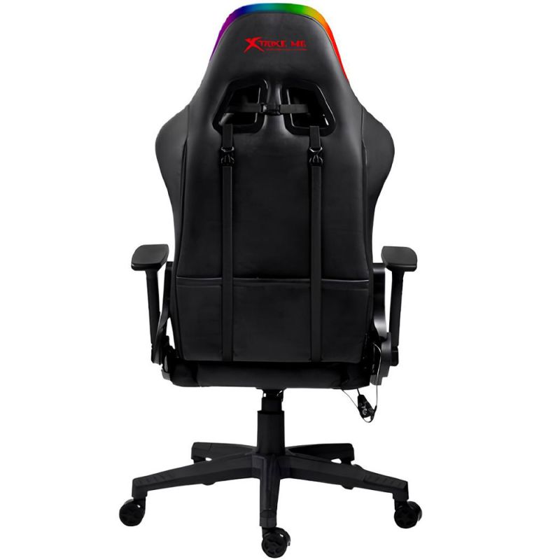 Крісло ігрове XTRIKE ME Advanced Gaming Chair , 50мм, RGB, чорно-червоне (GC-907)
