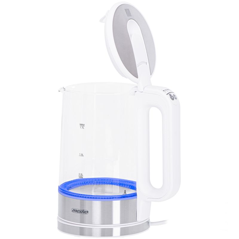 Електрочайник Mesko MS 1301 white 1850-2200Вт/ 1.7л/ скло/ встановлення температури (MS1301W)
