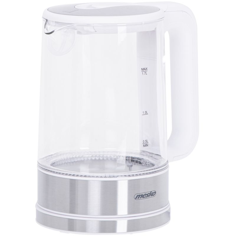 Електрочайник Mesko MS 1301 white 1850-2200Вт/ 1.7л/ скло/ встановлення температури (MS1301W)