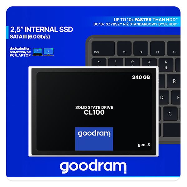 SSD 240Gb GoodRAM CL100 SATA III 2.5" TLC, Retail (SSDPR-CL100-240-G3)