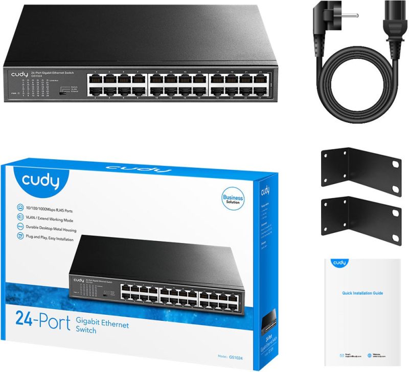 Комутатор Cudy , 24 портовий Gigabit Metal Switch (GS1024)