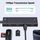 Хаб USB 3.2 Type-C -> 4хUSB-C 3.2 Gen2 10Gbps Black CM806 Ugreen (35584)