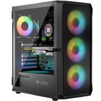 Корпус LogicConcept PORTOS MESH+GLASS ARGB fans 4x120mm BLACK без БЖ ATX (AT-PORTOS-10-0000000-0002)