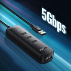 Хаб USB 3.2 Type A -> 4xUSB 3.2 Активний, 1м Чорний CM416 UGREEN (80657)
