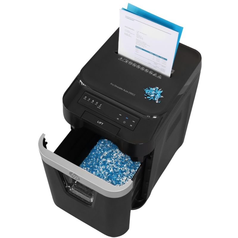 Знищувач документів HP Pro Shred Auto 200MC, A4, 80g х 10 л.,2*12, 32л., P-5 (2821)