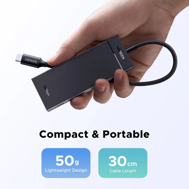 Хаб USB 3.2 Type-C -> 4хUSB-C 3.2 Gen2 10Gbps PD 100W Black CM806 Ugreen (55334)