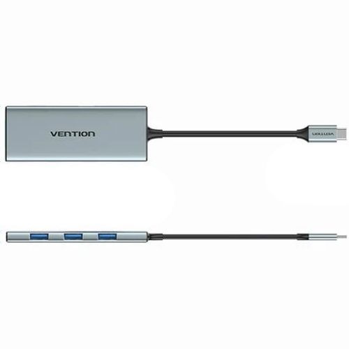 Док-станція USB3.1 Type-C --> HDMI 4K30Hz/USB 3.0x3/SD/TF/PD 100W 7-in-1 Vention (TOPHB)