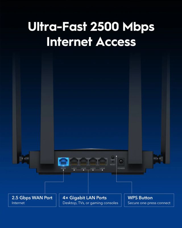 Маршрутизатор Cudy , BE3600 2.5G Wi-Fi 7 Router (WR3600H)