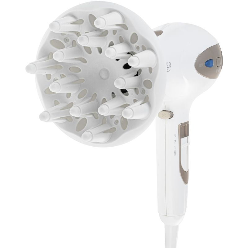 Фен Adler AD 2248 white champagne 2200Вт/ 2 швидкості/ хол.обдув/ темп.режимів-3/ іонізація/ дифузор (AD2248W)