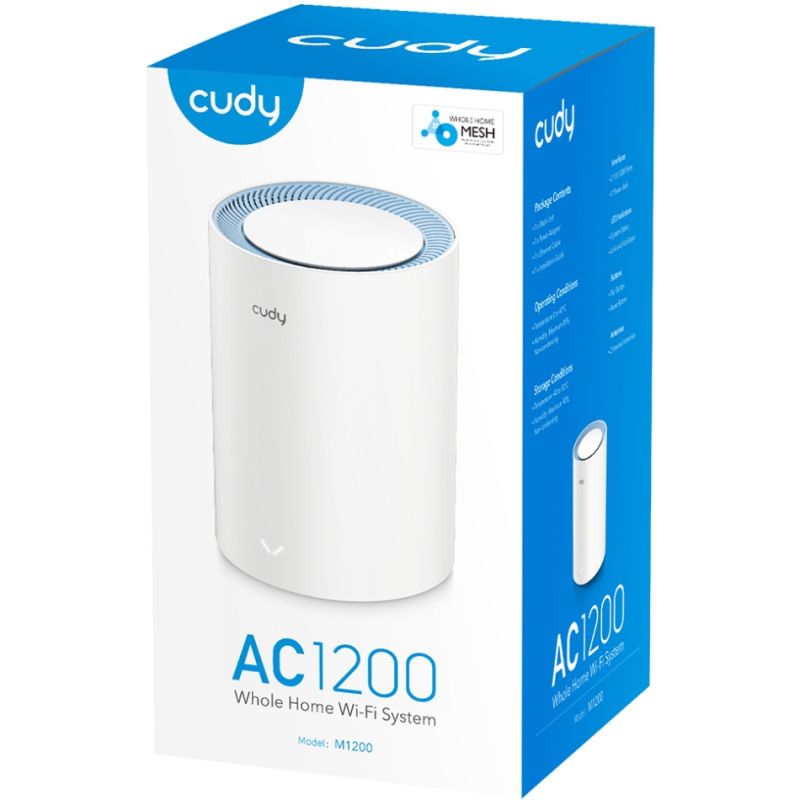 Система WiFi Cudy M1200(1-pack), AC1200 Wi-Fi Mesh Solution (M1200(1-Pack))