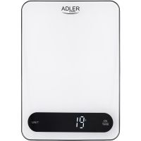 Ваги кухонні Adler AD 3177 white black електронні/ 10кг/ г; мл, унція/ USB type C/ автовимкнення (AD3177WB)