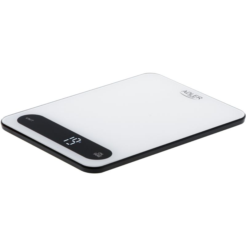 Ваги кухонні Adler AD 3177 white black електронні/ 10кг/ г; мл, унція/ USB type C/ автовимкнення (AD3177WB)