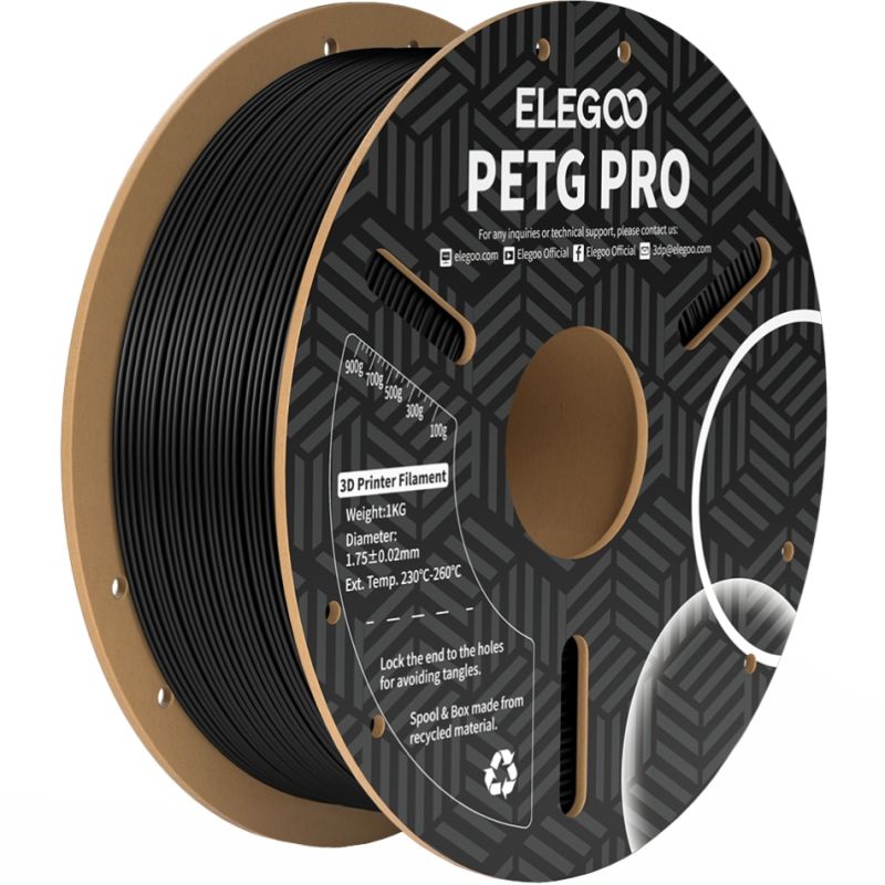 Пластик (Filament) ELEGOO PETG PRO 1кг, 1.75мм, чорний (50.203.0198)