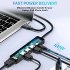Док-станція USB3.0 Type-C --> HDMI 4K30Hz/USB2.0x2/USB 3.0/USB-C PD 100W 5 in 1 Hub Choetech (HUB-M80-BK)