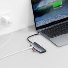 Док-станція USB3.1 Type-C --> HDMI4K30Hz/3хUSB 3.0/Type-C/ PD100W/SD/TF 7 in 1Choetech (HUB-M19-GY)