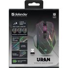 Мишка Defender Uran GM-503, бездротова, ігрова, 3200 dpi., 8кн., 400mAh, LED, чорна (52503)