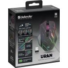 Мишка Defender Uran GM-503, бездротова, ігрова, 3200 dpi., 8кн., 400mAh, LED, чорна (52503)