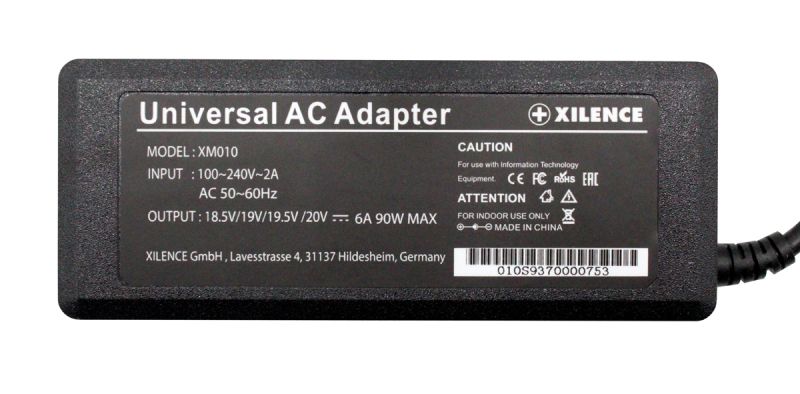 Адаптер живлення для ноутбука Xilence 90W Mini Universal Чорний (SPS-XP-LP90.XM010)