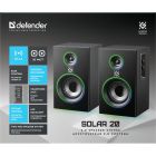 Акустична система 2.0 Solar 20 20Вт Bluetooth 5.0+3,5мм, RGB підсвітка, чорна (65721)