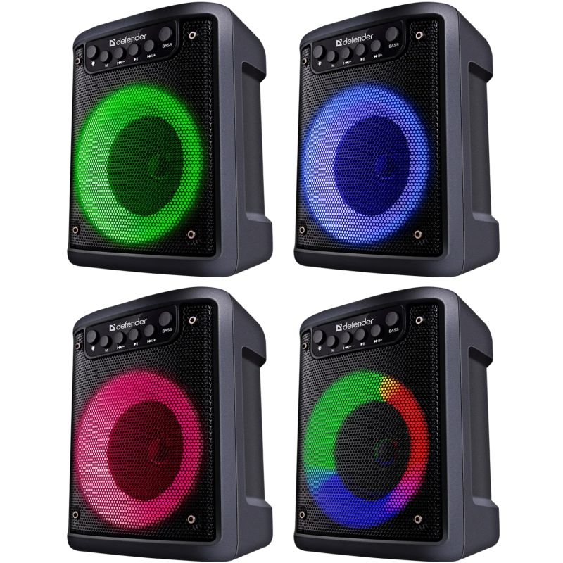 Акустична система 1.0 Defender Funky 10Вт, Light/BT/FM/USB/MIC/AUX (65053)