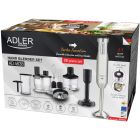 Блендер Adler AD 4638 grey ручний/ 1800Вт/ 21 швидк./ TURBO/ чаші 600мл і 1500мл/ насадка для пюре (AD4638)